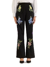 Sequined Floral Pants