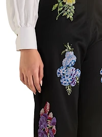 Sequined Floral Pants