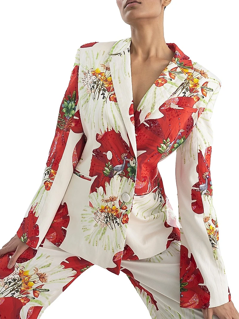 Carnation Single-Breasted Jacket