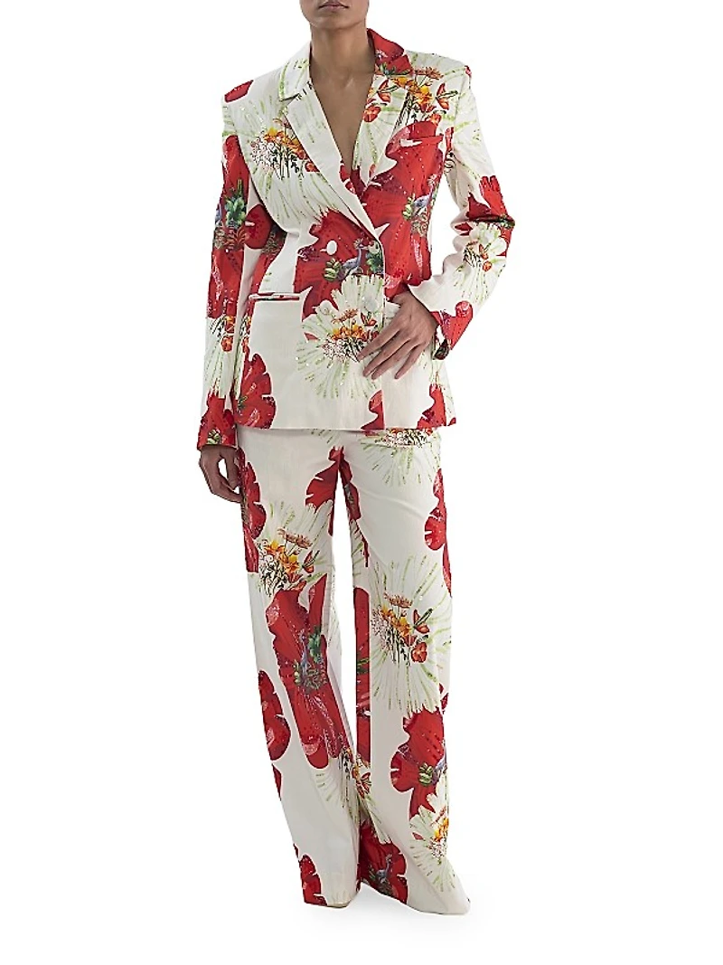 Carnation Single-Breasted Jacket