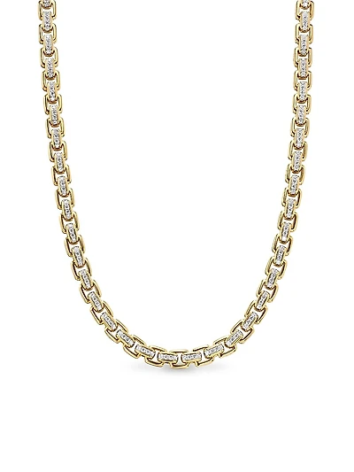 Box Chain Necklace 18K Yellow Gold