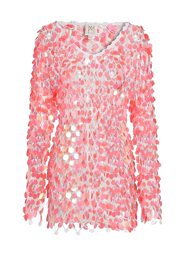 Sequin Crochet Pullover Minidress