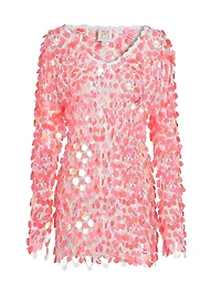 Sequin Crochet Pullover Minidress