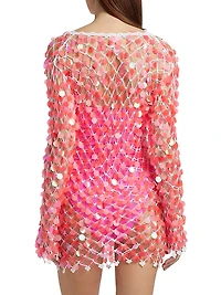 Sequin Crochet Pullover Minidress