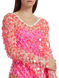 Sequin Crochet Pullover Minidress