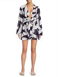 Jessie Brushstroke Chiffon Minidress
