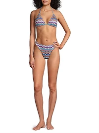 Margot Barcelona Metallic Chevron Bikini Bottom