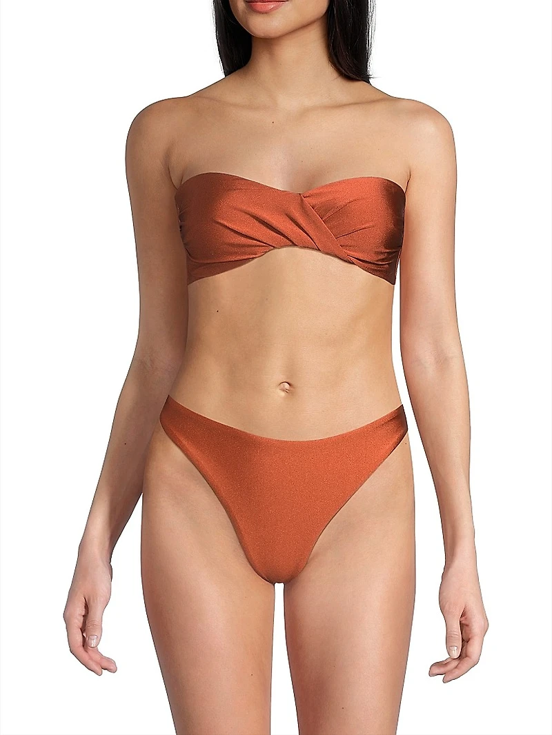 Soleil Gloss Twist Bandeau Top