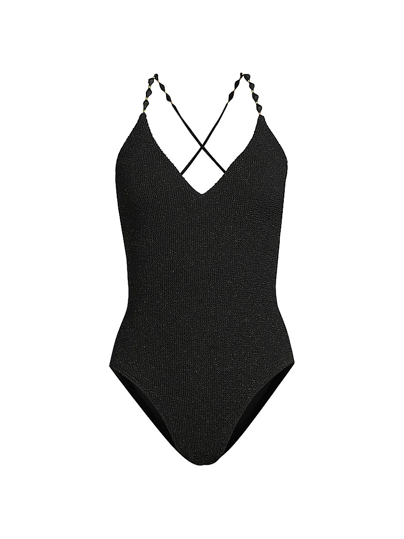 Cannes Beaded Strap One-Piece Swimsuit