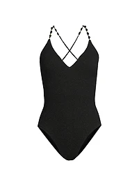 Cannes Beaded Strap One-Piece Swimsuit