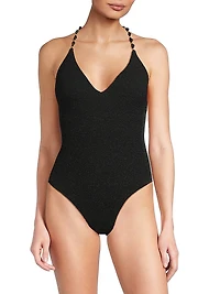 Cannes Beaded Strap One-Piece Swimsuit
