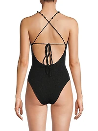 Cannes Beaded Strap One-Piece Swimsuit
