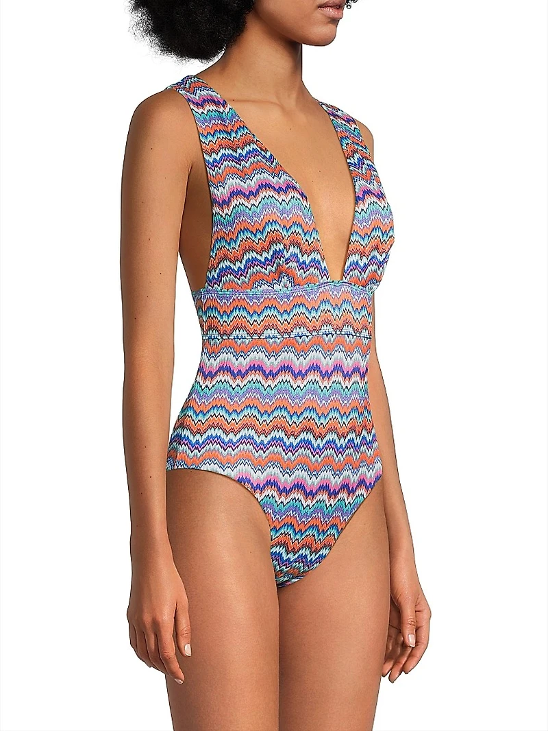 Ana Barcelona Chevron One-Piece Swimsuit