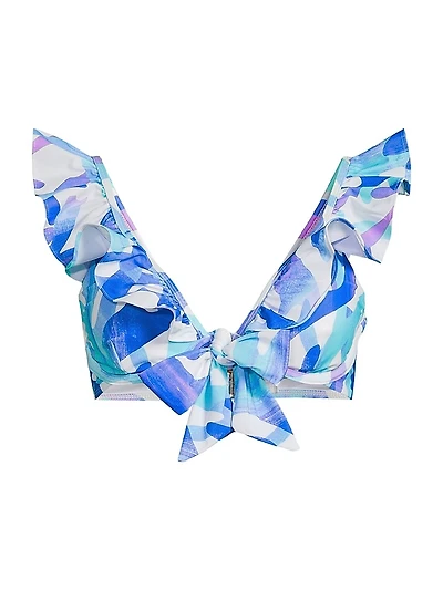 Italian Under The Sea Ruffled Bikini Top
