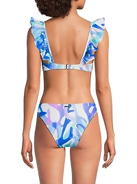 Italian Under The Sea Ruffled Bikini Top