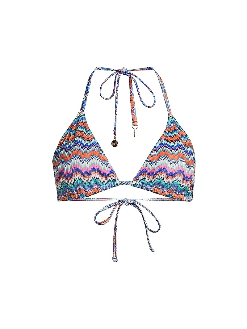 Barcelona Metallic Chevron Triangle Bikini Top