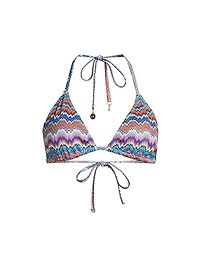 Barcelona Metallic Chevron Triangle Bikini Top