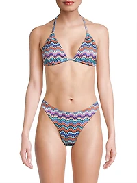 Barcelona Metallic Chevron Triangle Bikini Top