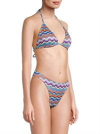 Barcelona Metallic Chevron Triangle Bikini Top