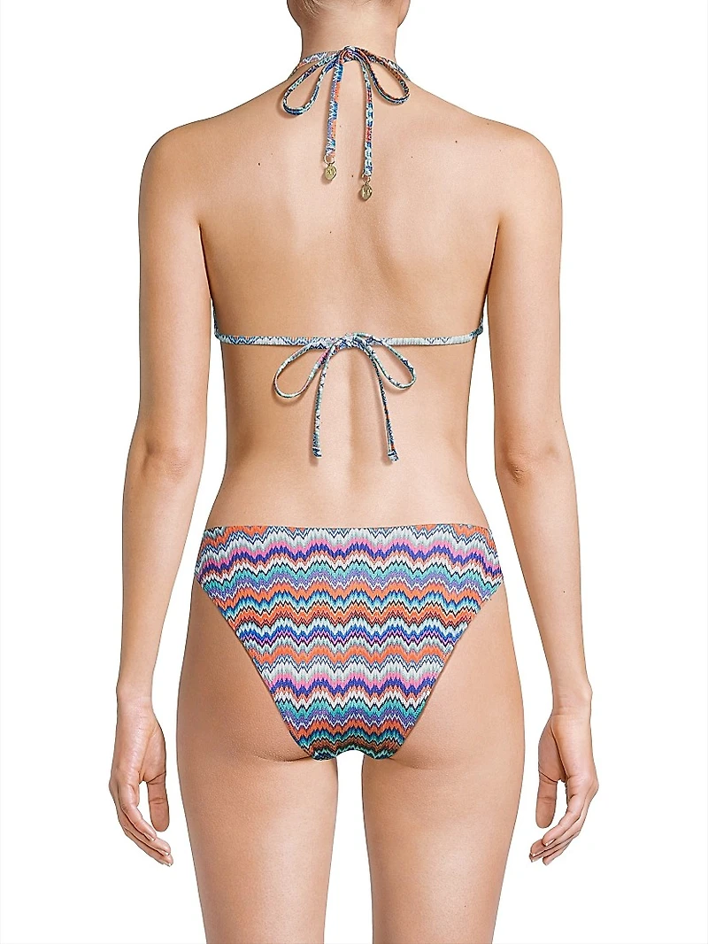 Barcelona Metallic Chevron Triangle Bikini Top