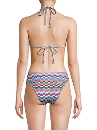 Barcelona Metallic Chevron Triangle Bikini Top