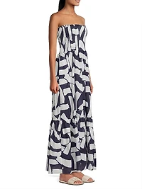 Olen Graphic Brushstroke Cotton Voile Dress