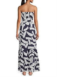 Olen Graphic Brushstroke Cotton Voile Dress