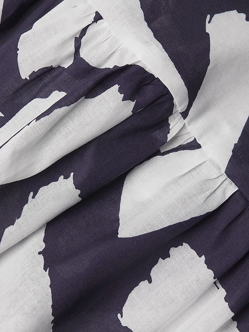 Olen Graphic Brushstroke Cotton Voile Dress