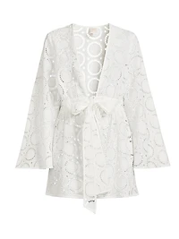 Jessie Eyelet Cotton Cover-Up Minidress
