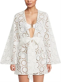 Jessie Eyelet Cotton Cover-Up Minidress