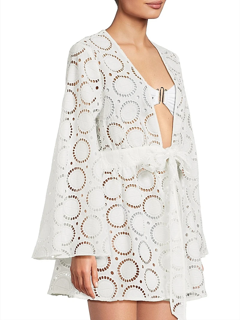 Jessie Eyelet Cotton Cover-Up Minidress