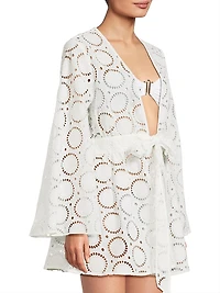 Jessie Eyelet Cotton Cover-Up Minidress