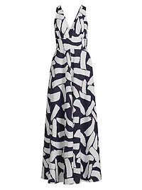 Catarina Brushstroke Poplin Maxi Dress