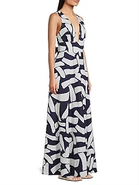 Catarina Brushstroke Poplin Maxi Dress