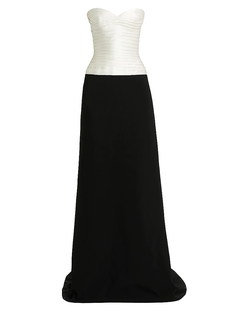 Two-Tone Strapless Column Gown