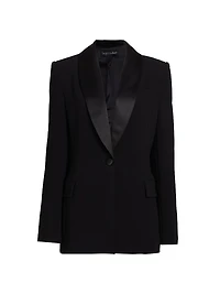 Satin Shawl Lapel Blazer