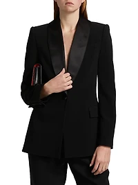 Satin Shawl Lapel Blazer