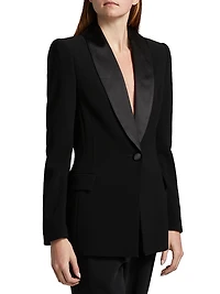 Satin Shawl Lapel Blazer