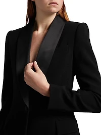Satin Shawl Lapel Blazer