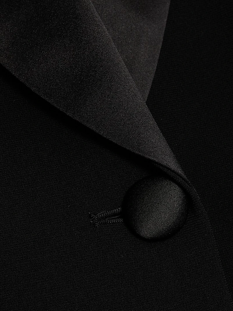 Satin Shawl Lapel Blazer