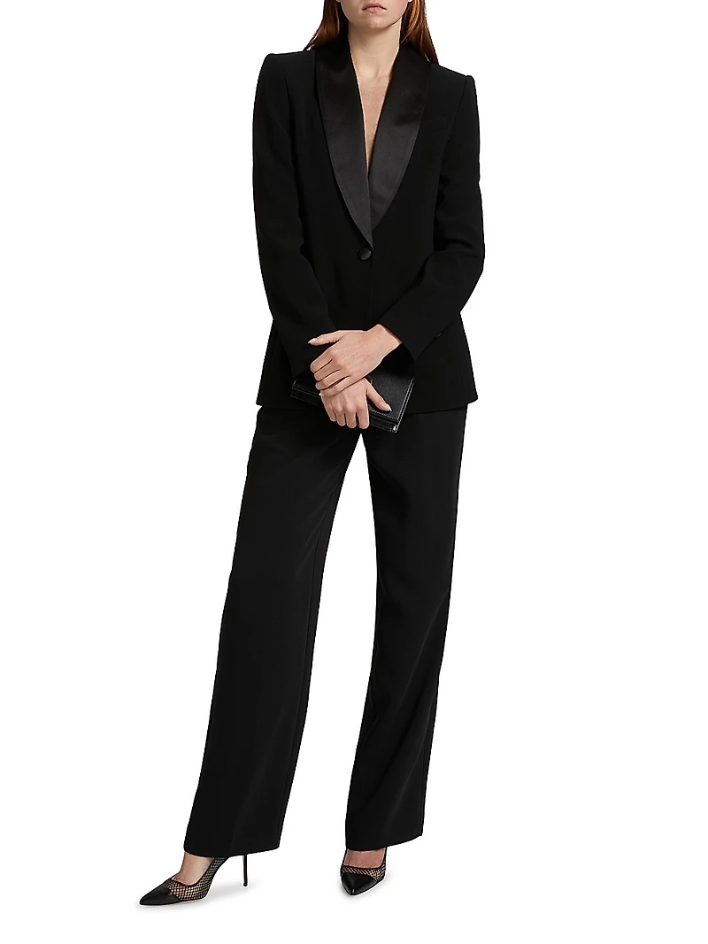 Satin Shawl Lapel Blazer