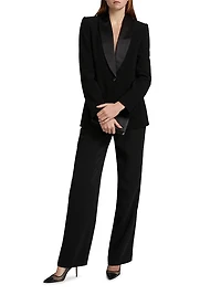 Satin Shawl Lapel Blazer