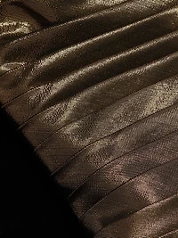 Metallic Pleated Pencil Midi-Dress