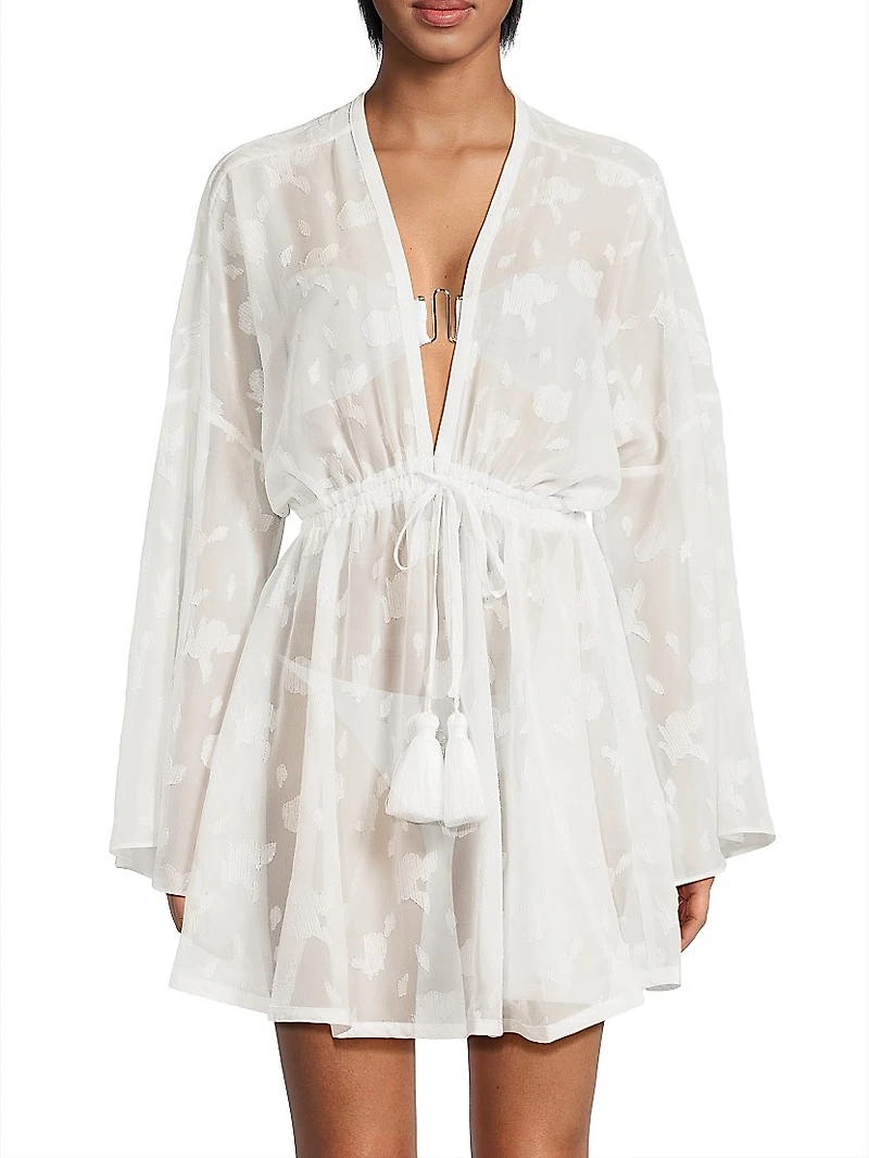 Olympia Jacquard Swim Cover-Up Minidress