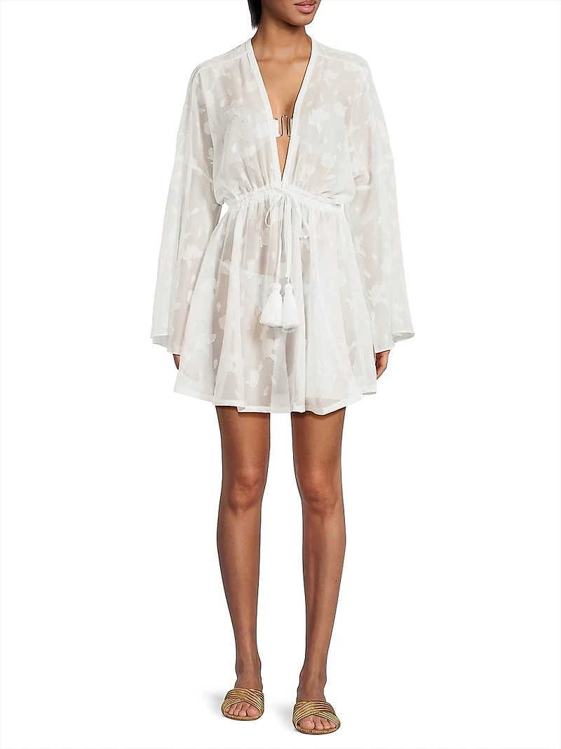 Olympia Jacquard Swim Cover-Up Minidress