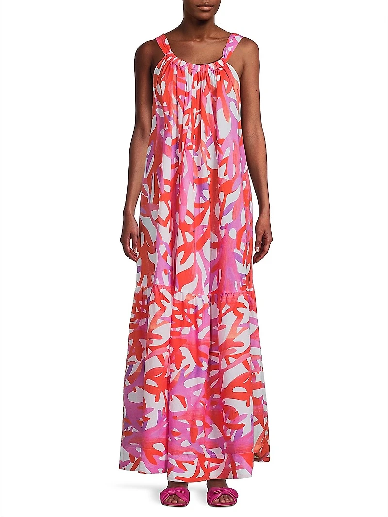 Under The Sea Halter Cover-Up Maxi Dress