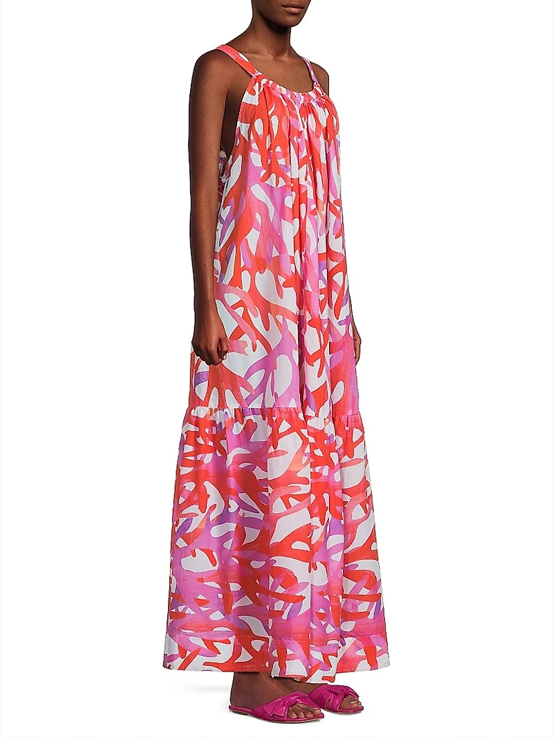 Under The Sea Halter Cover-Up Maxi Dress