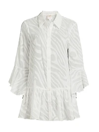 Vierra Zebra Burnout Cover-Up Minidress