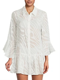 Vierra Zebra Burnout Cover-Up Minidress