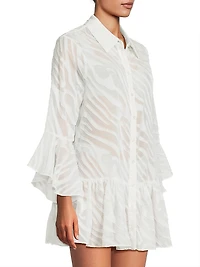 Vierra Zebra Burnout Cover-Up Minidress